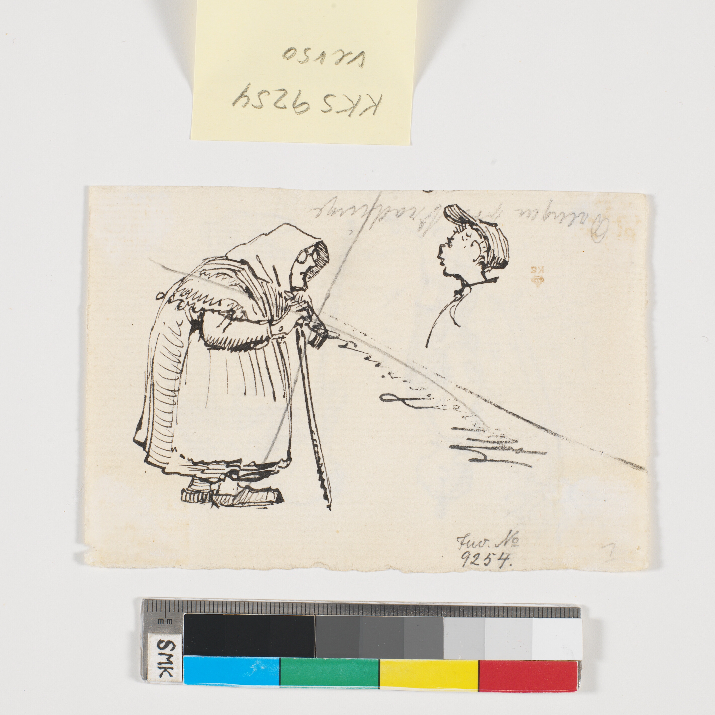 Udkast til samme illustration som recto